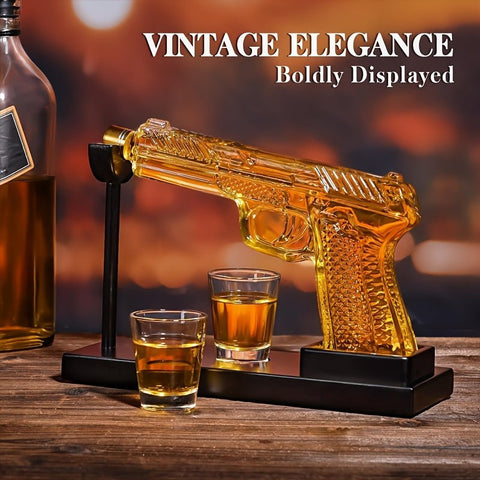 Gun Whiskey Decanter Set with Shot Glasses - Freeyouthzbandz