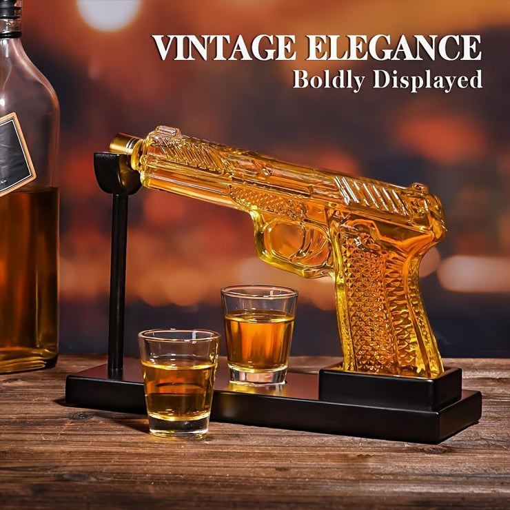 Gun Whiskey Decanter Set with Shot Glasses - Freeyouthzbandz