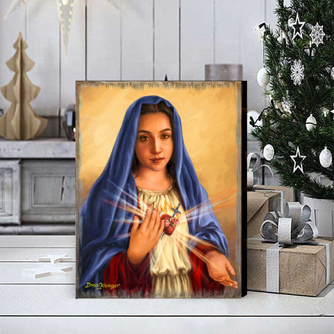 Immaculate Heart of Mary Wall Art by D. Gelsinger - Nativity Holiday Decor - 95686B - DG - Freeyouthzbandz