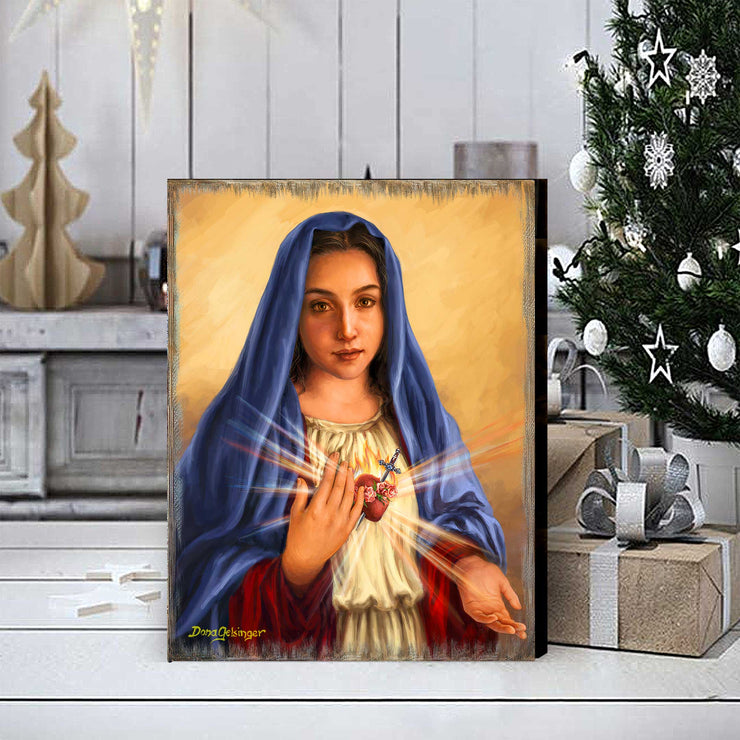 Immaculate Heart of Mary Wall Art by D. Gelsinger - Nativity Holiday Decor - 95686B - DG - Freeyouthzbandz