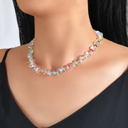 Women Birthday Gift Handmade Heart Resin Transparent Beads Short Collar Necklace - Freeyouthzbandz