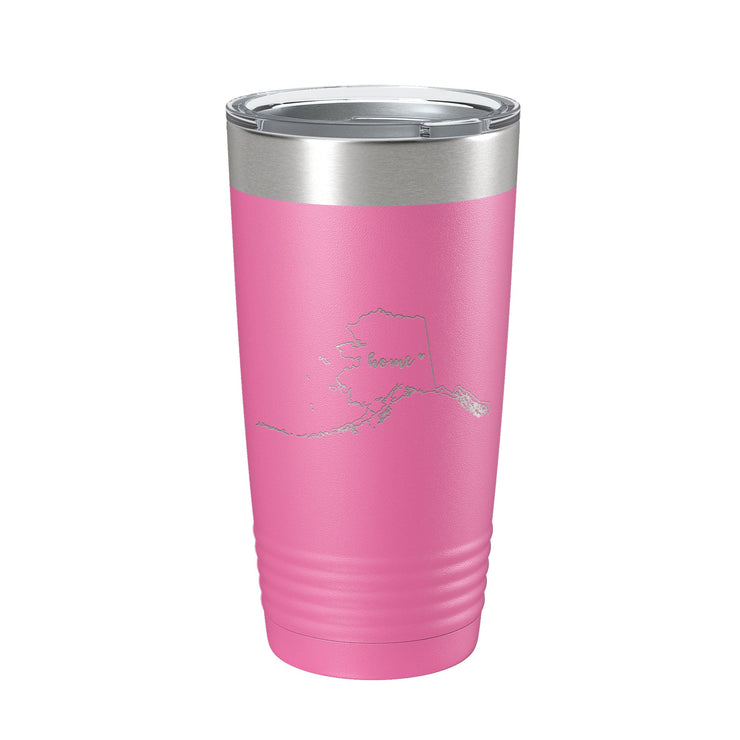 Alaska Tumbler Home State Travel Mug Insulated Laser Engraved Map Coffee Cup 20 oz - Freeyouthzbandz