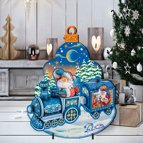 Santa Arrival Christmas Outdoor Yard Sign by G. DeBrekht - Christmas Santa Snowman Decor - 8112180F - Freeyouthzbandz