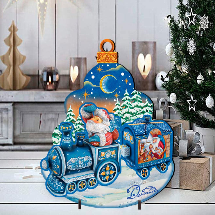 Santa Arrival Christmas Outdoor Yard Sign by G. DeBrekht - Christmas Santa Snowman Decor - 8112180F - Freeyouthzbandz