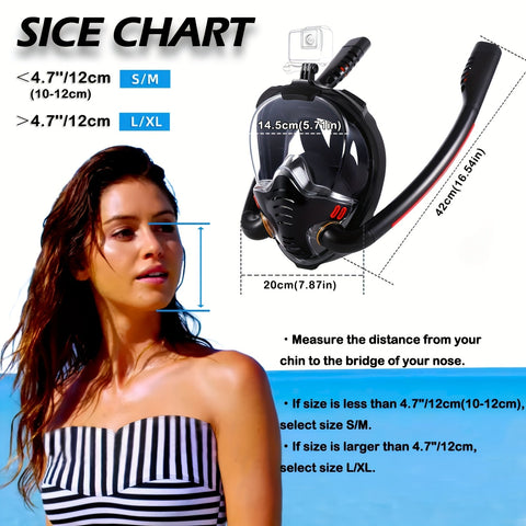 Full Face Snorkel Mask Set with Flippers - Freeyouthzbandz