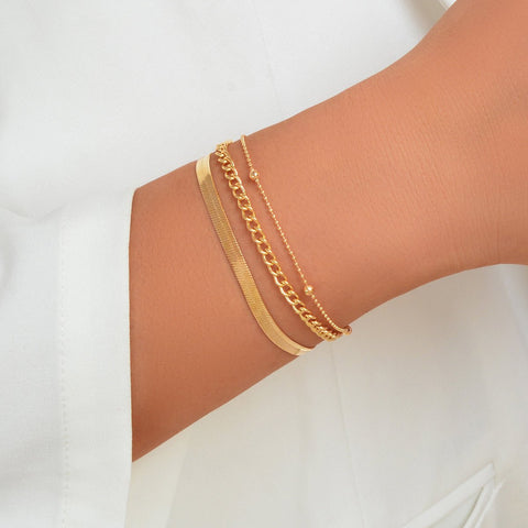 Gold Silver Multi - layer Chain Adjustable Bracelet Women Multiple Style Jewellery - Freeyouthzbandz