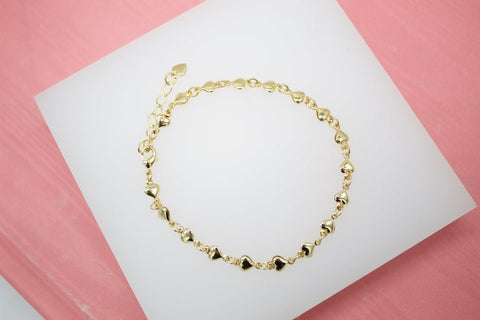 Heart Link Charm Bracelet (G50/I74) - Freeyouthzbandz