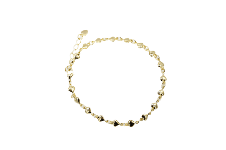 Heart Link Charm Bracelet (G50/I74) - Freeyouthzbandz