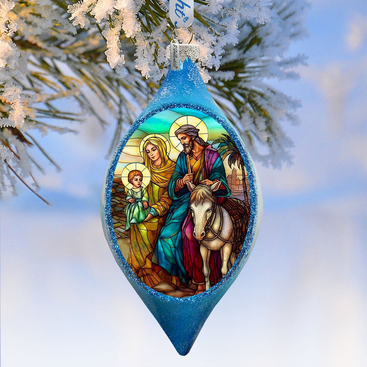 Holy Family Drop Glass Ornament by G. Debrekht - Nativity Holiday Decor - 757 - 054 - Freeyouthzbandz
