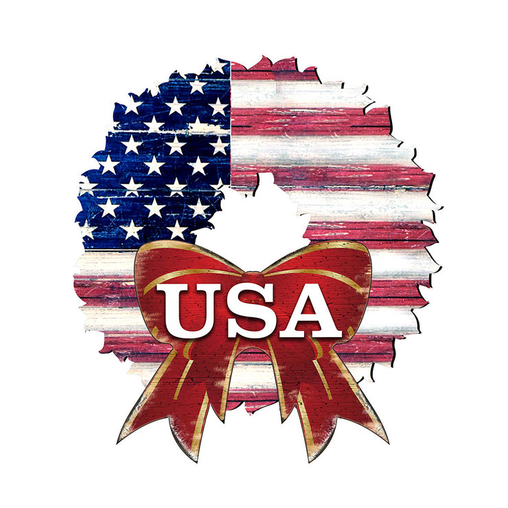 USA American Flag Wreath Holiday Door Decor by G. DeBrekht - American Christmas Decor - 8185302H - USA - Freeyouthzbandz