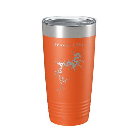 Beaver Lake Map Tumbler Travel Mug Insulated Laser Engraved Coffee Cup Arkansas 20 oz - Freeyouthzbandz