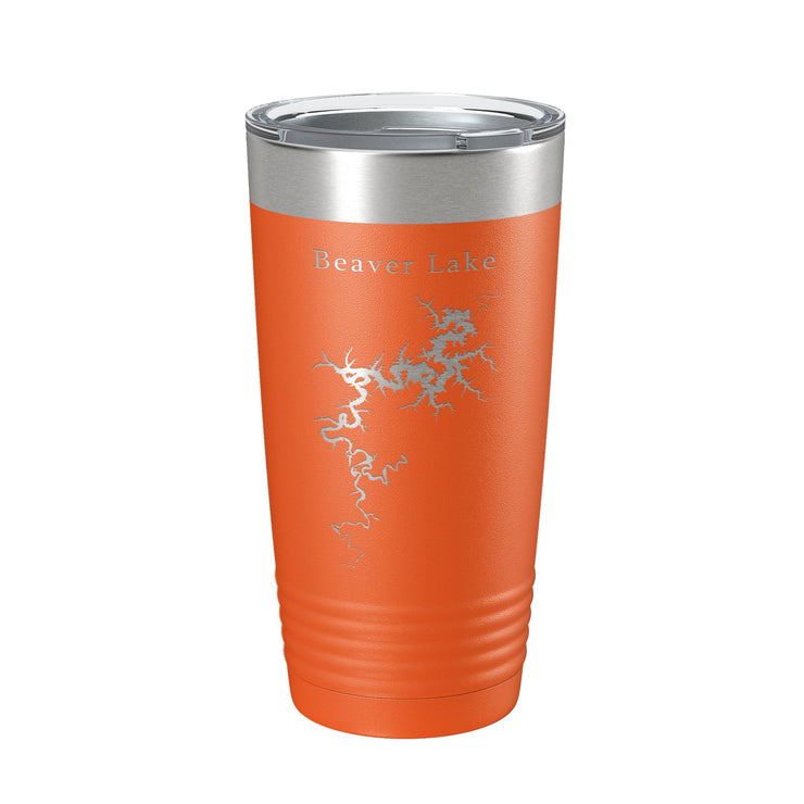 Beaver Lake Map Tumbler Travel Mug Insulated Laser Engraved Coffee Cup Arkansas 20 oz - Freeyouthzbandz