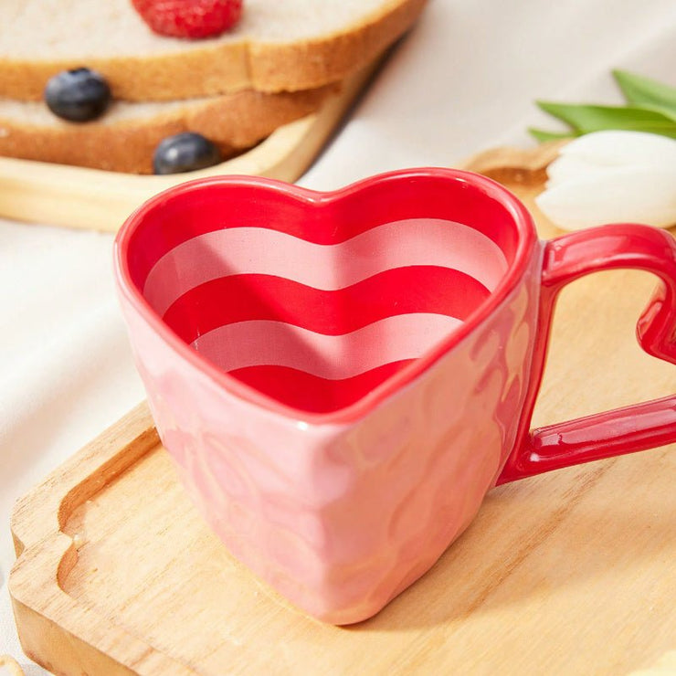 Couples Red Heart Ceramic Coffee Cup - Freeyouthzbandz