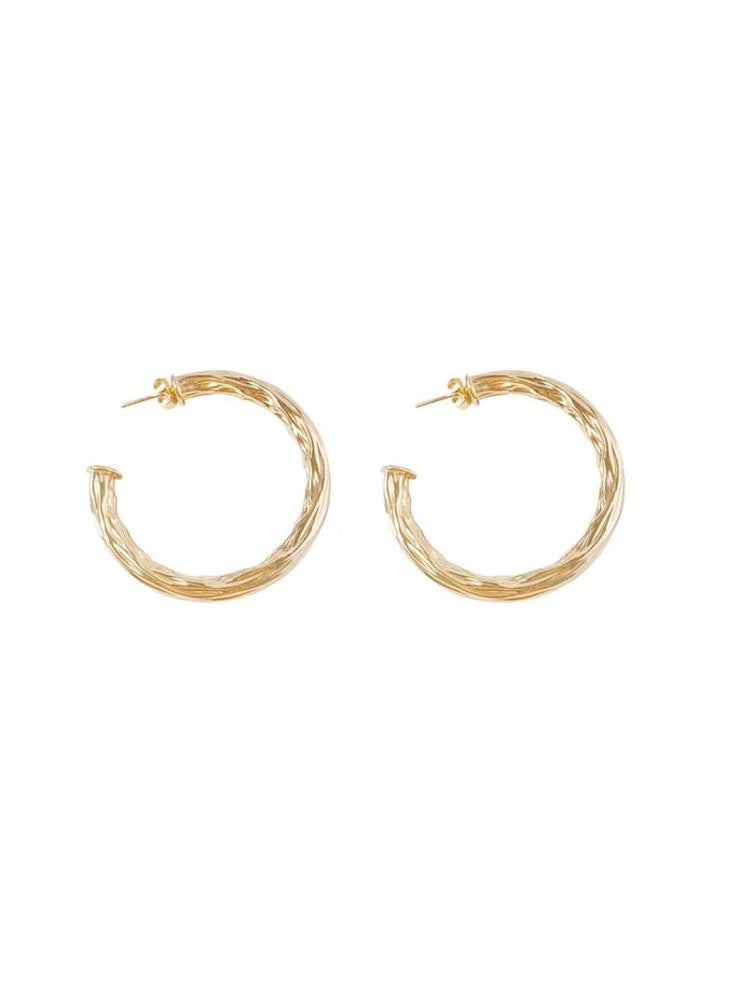 Medium Thick Hammered Hoops, Small, Medium or Large (K10 - 12) - Freeyouthzbandz