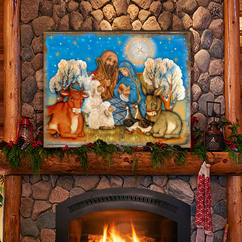 Nostalgic Nativity Wooden Wall Art by G. DeBrekht - Nativity Holiday Decor - 8673852B - Freeyouthzbandz