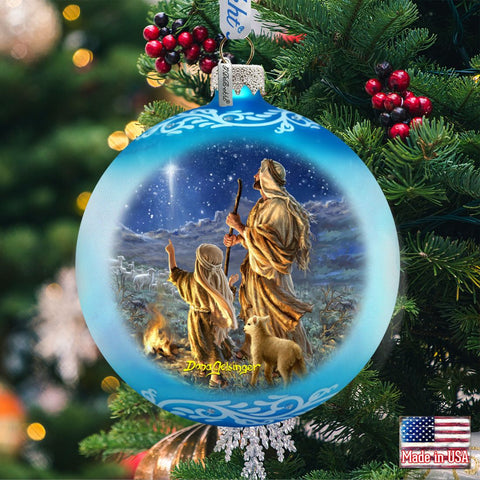 Shepherds Keeping Watch Glass Ornament by D. Gelsinger - Nativity Holiday Decor - 71158 - 1838 - Freeyouthzbandz