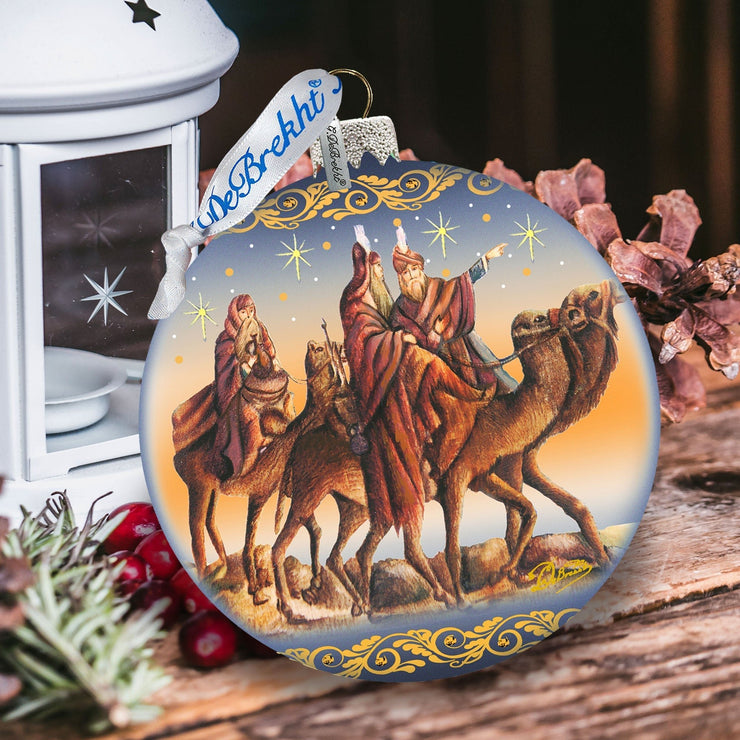Nostalgic Tree Kings Journey Glass Ornament Limited Edition by G. DeBrekht - Nativity Holiday Decor - 73882 - Freeyouthzbandz