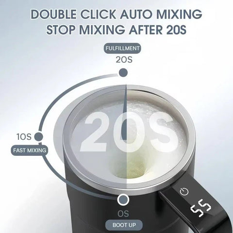 380ML Self - Stirring Electric Coffee Mug Black and White Cup - Freeyouthzbandz