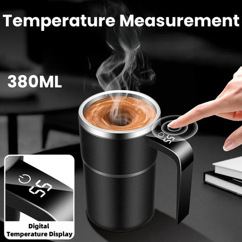 380ML Self - Stirring Electric Coffee Mug Black and White Cup - Freeyouthzbandz