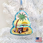 Car Woody Mercury Glass Ornament by G. DeBrekht - Coastal Holiday Decor - 776278 - Freeyouthzbandz