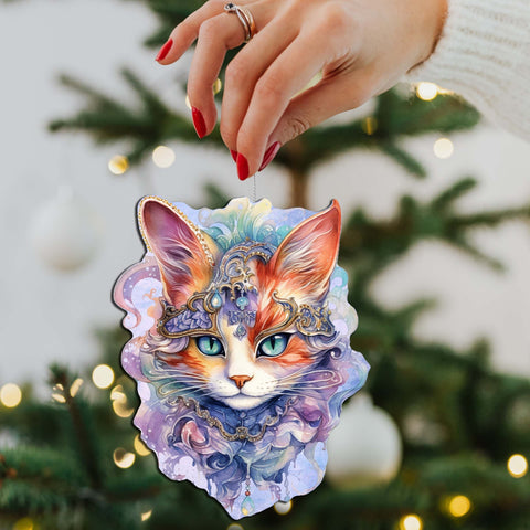 Beautiful Cats Decorative Eco Wood Ornaments Set of 3 by G. Debrekht - Christmas Decor - 8091033 - S3 - Freeyouthzbandz