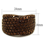 3W1097 - IP Coffee light Brass Ring with AAA Grade CZ in Light Coffee - Freeyouthzbandz