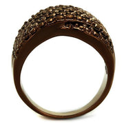 3W1097 - IP Coffee light Brass Ring with AAA Grade CZ in Light Coffee - Freeyouthzbandz