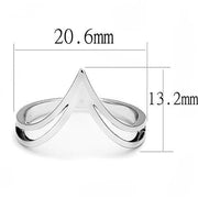 3W1383 - Rhodium 925 Sterling Silver Ring with No Stone - Freeyouthzbandz