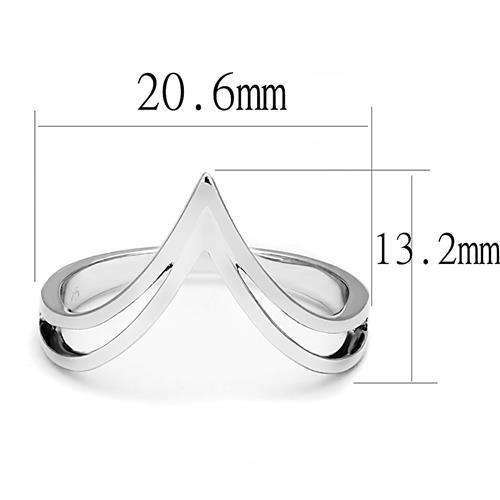 3W1383 - Rhodium 925 Sterling Silver Ring with No Stone - Freeyouthzbandz