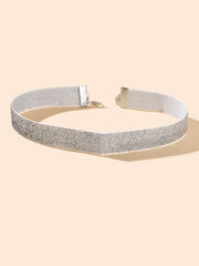 Shiny Gray Tattoo Choker Ribbon Stretch Necklace for Party Fashion Women Collar - Freeyouthzbandz