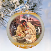 A Miracle Is Born in Gold Lg Glass Ornament by D. Gelsinger - Nativity Holiday Decor - 73952G - Freeyouthzbandz