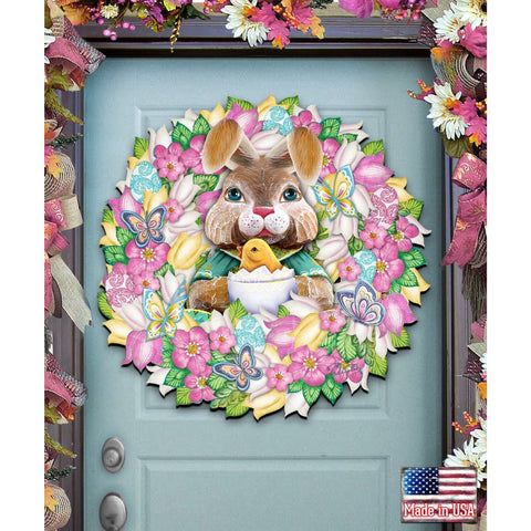 Bunny Holiday Door Wreath by G. DeBrekht - Easter Spring Decor - 8185301 - 2H - Freeyouthzbandz