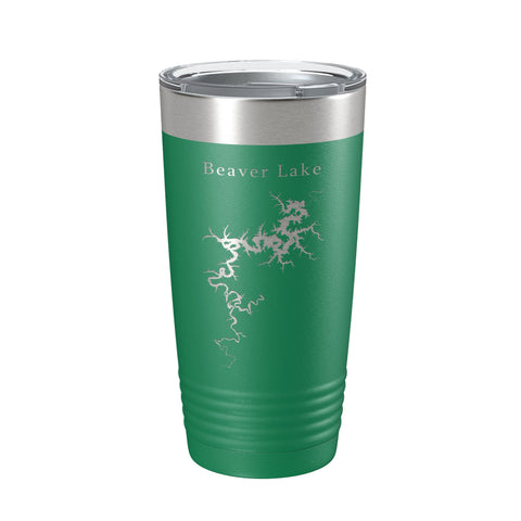 Beaver Lake Map Tumbler Travel Mug Insulated Laser Engraved Coffee Cup Arkansas 20 oz - Freeyouthzbandz