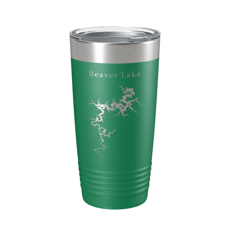 Beaver Lake Map Tumbler Travel Mug Insulated Laser Engraved Coffee Cup Arkansas 20 oz - Freeyouthzbandz
