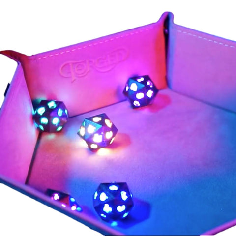 Luminous Electronic Glow Polyhedral DND RPG Game Dice Set of 7 - Freeyouthzbandz