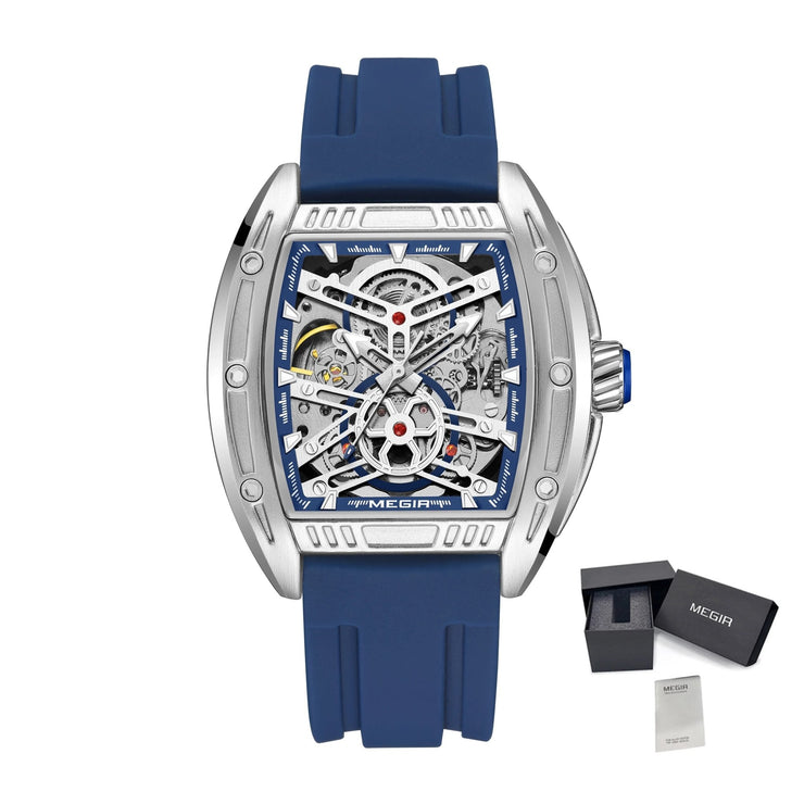 MEGIR Original Luxury Sport Watch for Men Silicone Band Automatic Mechanical Movement WristWatches Luminous Clock Reloj Hombre 8601 - Freeyouthzbandz