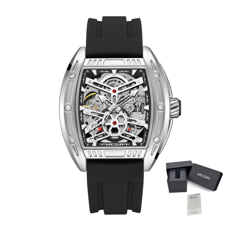 MEGIR Original Luxury Sport Watch for Men Silicone Band Automatic Mechanical Movement WristWatches Luminous Clock Reloj Hombre 8601 - Freeyouthzbandz