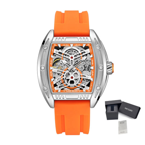 MEGIR Original Luxury Sport Watch for Men Silicone Band Automatic Mechanical Movement WristWatches Luminous Clock Reloj Hombre 8601 - Freeyouthzbandz
