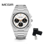 MEGIR Men's Business Watches Original Analogue Quartz Wrist Watch Luminous 5ATM Waterproof Steel Large Dial Clock Reloj Hombre - Freeyouthzbandz