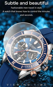 MEGIR Watch with Chronograph Men Fashion Quartz Military Waterproof Calendar Business Casual Wrist Watches Clock Montre Homme - Freeyouthzbandz