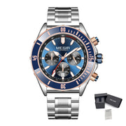 MEGIR Watch with Chronograph Men Fashion Quartz Military Waterproof Calendar Business Casual Wrist Watches Clock Montre Homme - Freeyouthzbandz