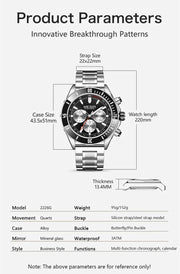 MEGIR Watch with Chronograph Men Fashion Quartz Military Waterproof Calendar Business Casual Wrist Watches Clock Montre Homme - Freeyouthzbandz