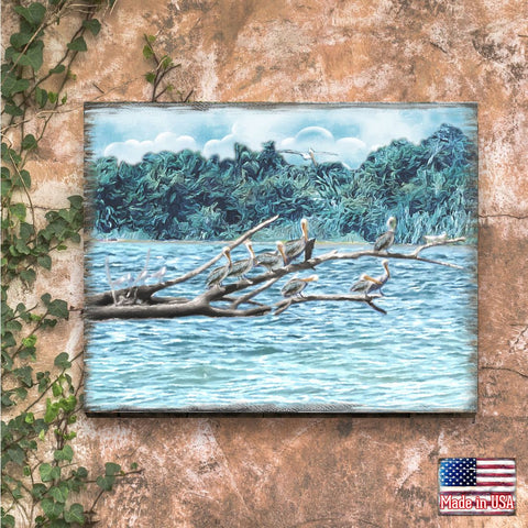 Island Paradise Seabirds Wooden Coastal Wall Art by Nature Wonders - Coastal Sea - Life Decor - 95252 - 7B - Freeyouthzbandz