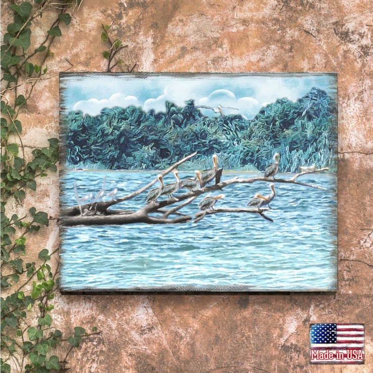 Island Paradise Seabirds Wooden Coastal Wall Art by Nature Wonders - Coastal Sea - Life Decor - 95252 - 7B - Freeyouthzbandz