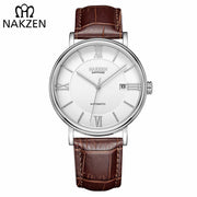 NAKZEN Men Business Automatic Mechanical Watches Brand Luxury Leather Man Wrist Watch Male Clock Relogio Masculino Miyota 9015 - Freeyouthzbandz
