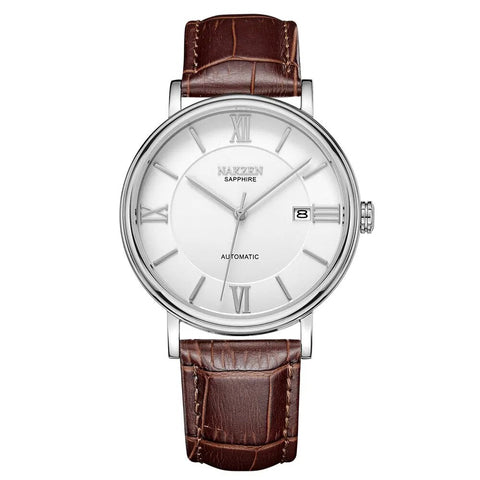 NAKZEN Men Business Automatic Mechanical Watches Brand Luxury Leather Man Wrist Watch Male Clock Relogio Masculino Miyota 9015 - Freeyouthzbandz