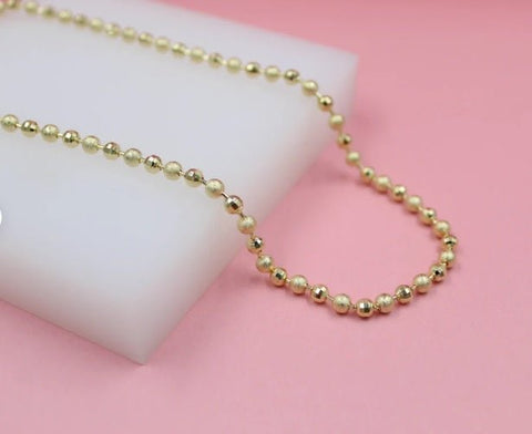 Gold Filled Shiny Textured Ball Chain (F264B)(I441) - Freeyouthzbandz