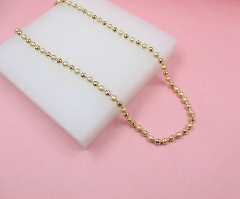 Gold Filled Shiny Textured Ball Chain (F264B)(I441) - Freeyouthzbandz