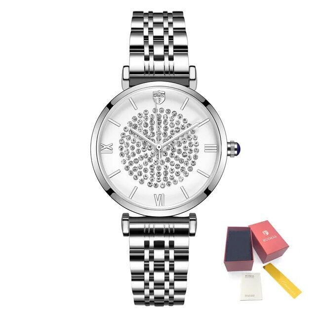 RUIMAS Fashion Women Watch Luxury Quartz Wristwatch Stainless Steel Ladies Casual Watches Dress Clock Relogio Feminino 538 - Freeyouthzbandz