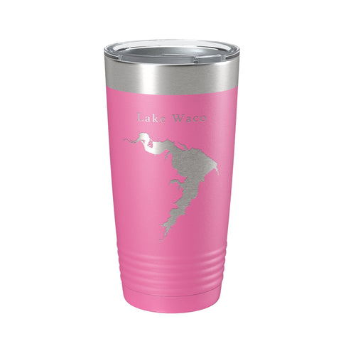 Lake Waco Map Tumbler Travel Mug Insulated Laser Engraved Coffee Cup Texas 20 oz - Freeyouthzbandz